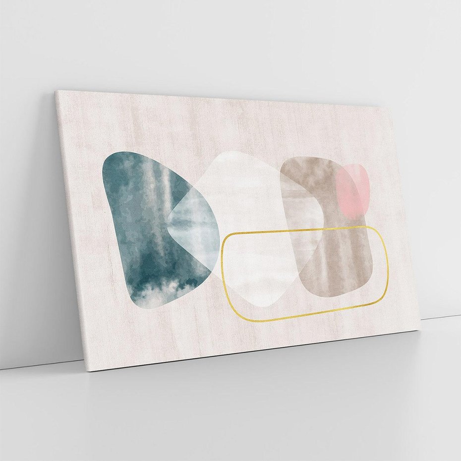 Obraz na płótnie 120x80 - Minimalistyczne Plamy Farby - pastelowe geometryczne plamy, akwarela