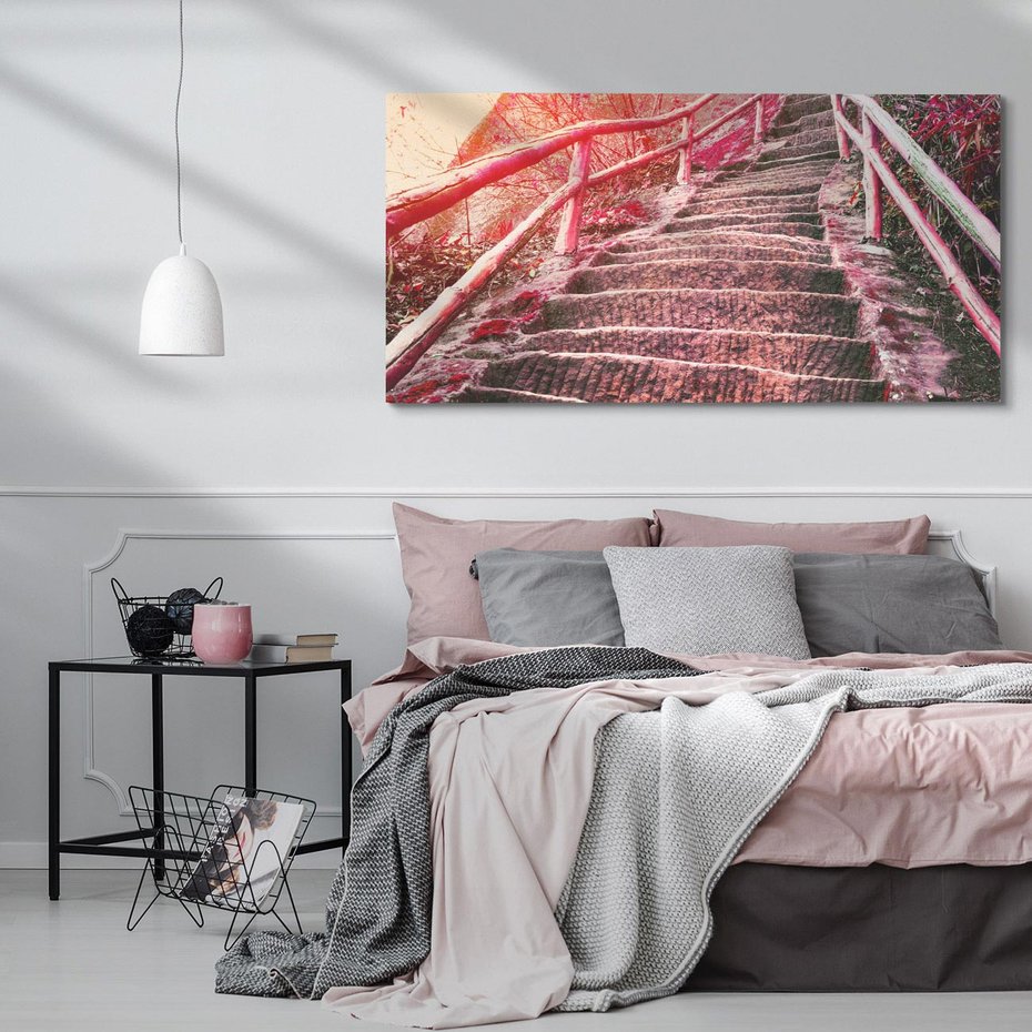 Obraz na płótnie 120x60 - Schody prowadzące do nieznanych ścieżek - schody, ścieżka