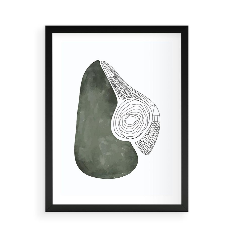 Plakat w ramie 50x70 - Owocowe Boho Inspiracje - minimalistyczny plakat, gruszka - rama czarna