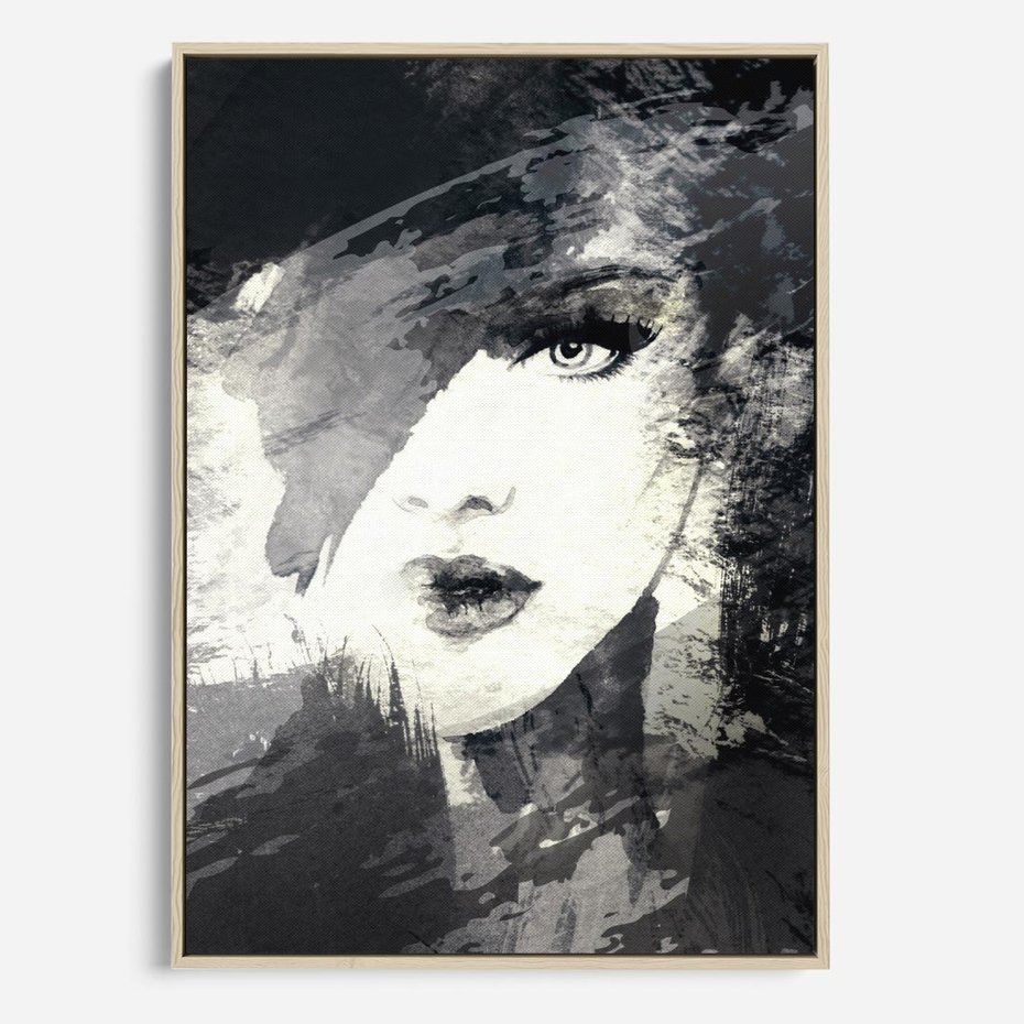 Obraz w ramie 50x70 - Abstrakcyjna wizja kobiety - abstrakcja, kobieta - rama drewno