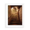 Plakat w ramie 50x70 - Perspektywa uliczki - uliczka, perspektywa - rama biała