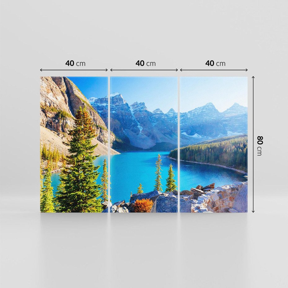 Obraz na płótnie 120x80 - Górskie jezioro: harmonia natury - góry, jezioro