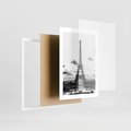 Plakat w ramie 30x40 - Wieża Eiffla - czarno białe zdjecie, wieża eiffla - rama biała