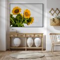 Obraz w ramie 70x50 - Słoneczna Radość - fotografia, żółte słoneczniki - rama czarna