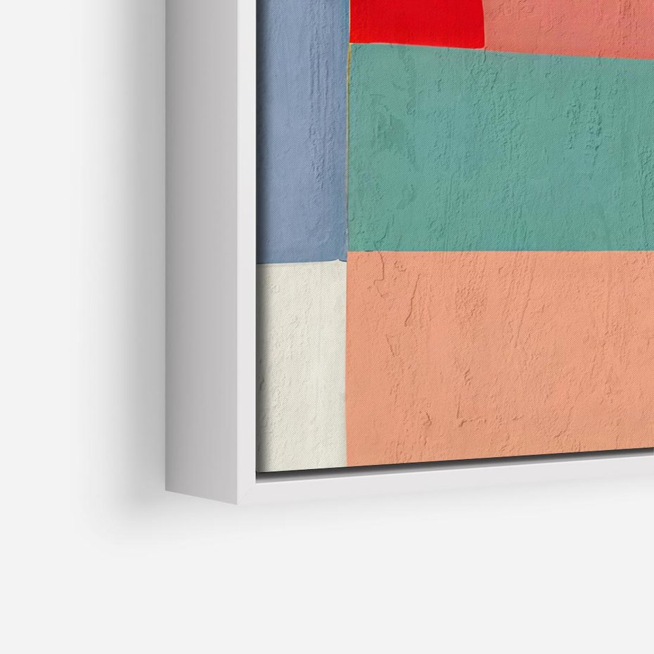 Obraz w ramie 80x80 - Bezgraniczne Nastroje Harmonii - abstrakcyjne geometryczne kształty, olejny obraz - rama biała