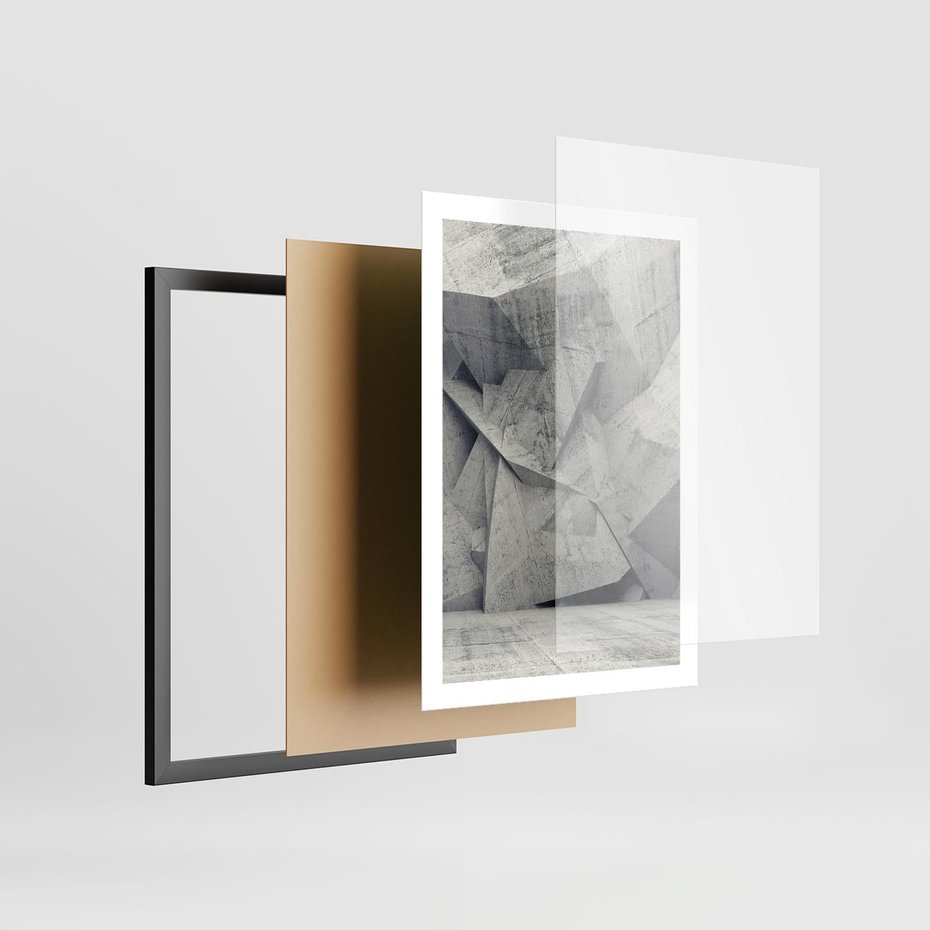 Plakat w ramie 50x70 - Architektura w trójwymiarowym wymiarze - architektura, 3D - rama czarna