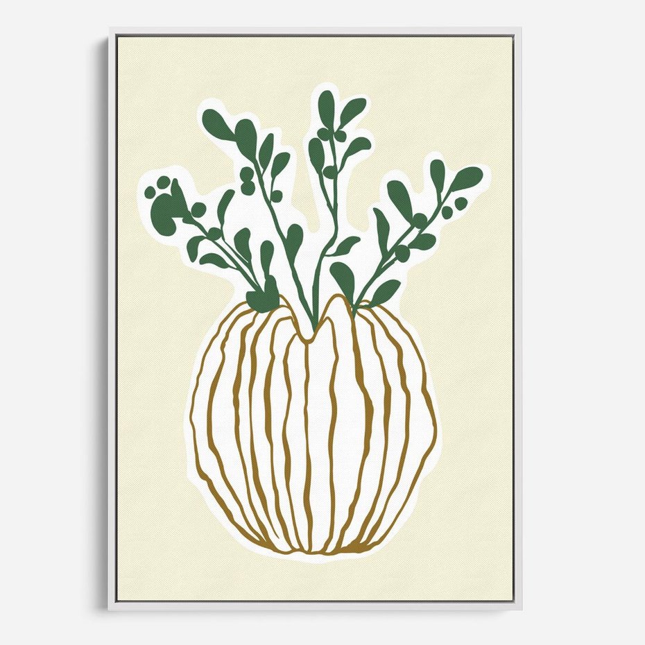 Obraz w ramie 70x100 - Przenikające Formy - abstrakcyjny plakat, kwiaty - rama biała