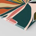 Obraz na płótnie 60x60 - Kolory Ziemi - olejny obraz, abstrakcja w kształcie kwiatu