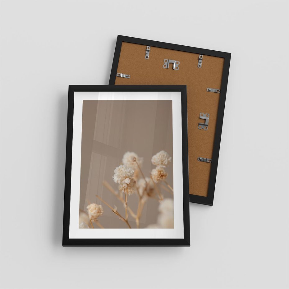 Plakat w ramie 30x40 - Przezroczyste piękno - gipsówka, suche - rama czarna