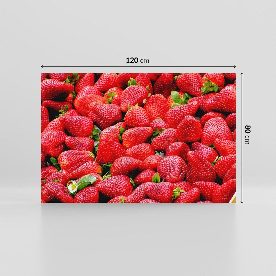 Obraz na płótnie 120x80 - Truskawki Czerwone Kropki Uczuć - truskawki, owoce