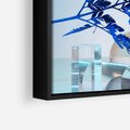 Obraz w ramie 50x50 - Intensywny Kolor Natury - liście, kobalt - rama czarna