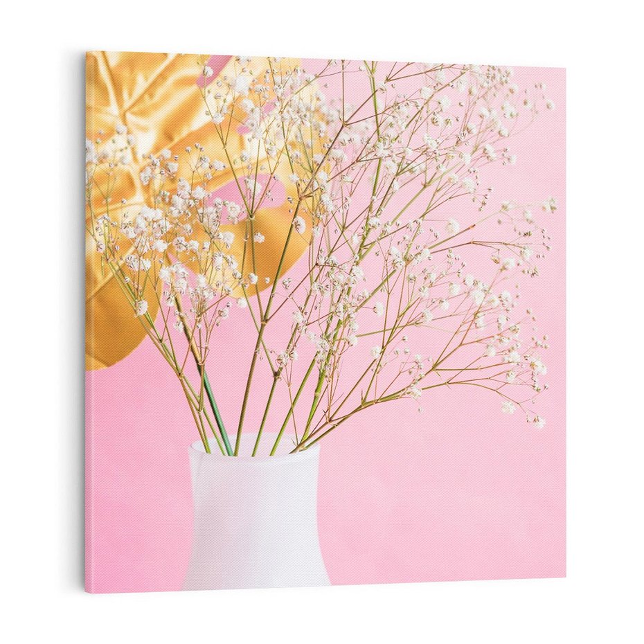 Obraz na płótnie 70x70 - Przyjemność Złotej Natury - złote, liście