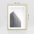 Plakat w ramie 30x40 - Wzorce Wysokości - architektura, wysoki wieżowiec - rama drewno
