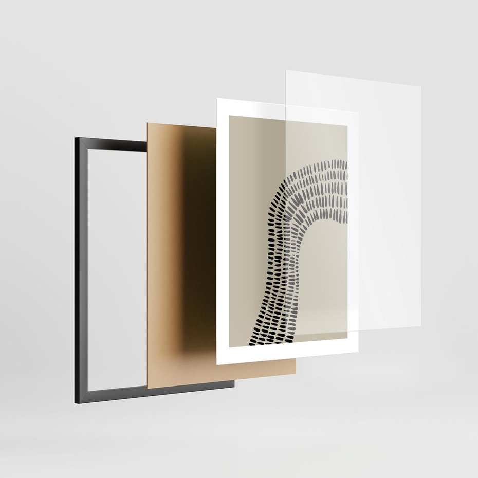 Plakat w ramie 30x40 - Migotliwa Innowacyjna Ekspresja - boho plakat, czarne kropki kreski - rama czarna