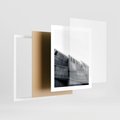 Plakat w ramie 40x50 - Surowa Elegancja Architektury - architektura, surowe formy - rama biała