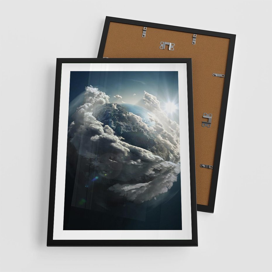 Plakat w ramie 50x70 - Chmurowa aura nad horyzontem - atmosfera, chmury - rama czarna