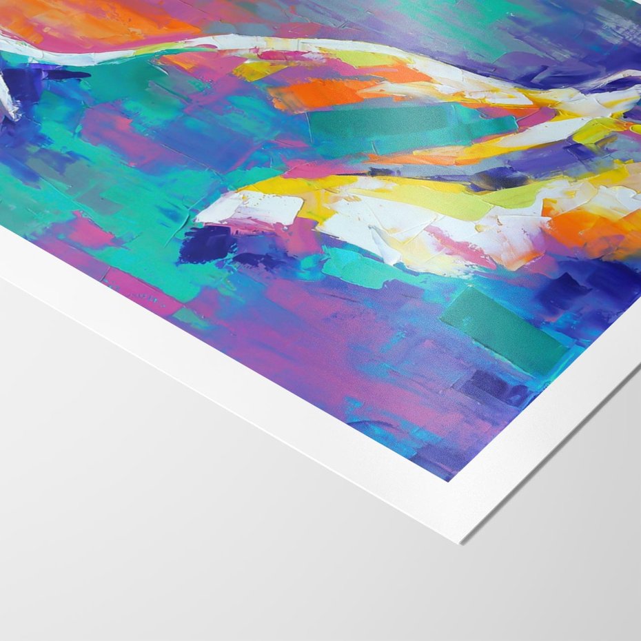 Plakat bez ramy 40x50 - Olejne Wibrujące Emocje - abstrakcyjny obraz, różne kolorowe maźnięcia pędzla