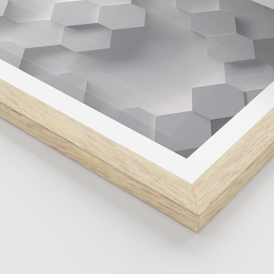 Plakat w ramie 30x40 - Kreatywna Forma - geometryczny, 3D - rama drewno