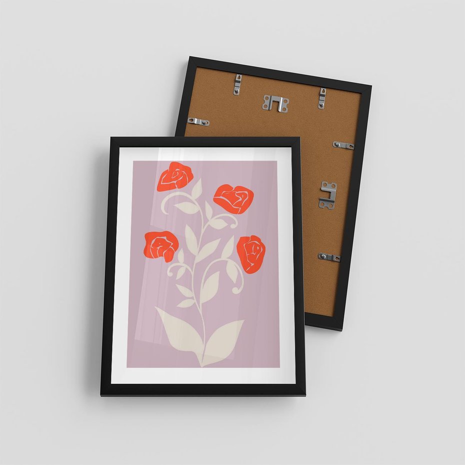 Plakat w ramie 30x40 - Migotliwe Widzenie Kwiatów - nowoczesny plakat, roślinne motywy - rama czarna