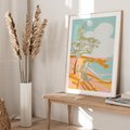 Plakat w ramie 30x40 - Spokojny Wiatr - pastelowy krajobraz, nowoczesny plakat - rama drewno