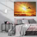 Obraz na płótnie 120x80 - Wolność podróży - samolot, słońce