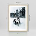 Plakat w ramie 50x70 - Świąteczna Przygoda - renifer, śnieg - rama drewno