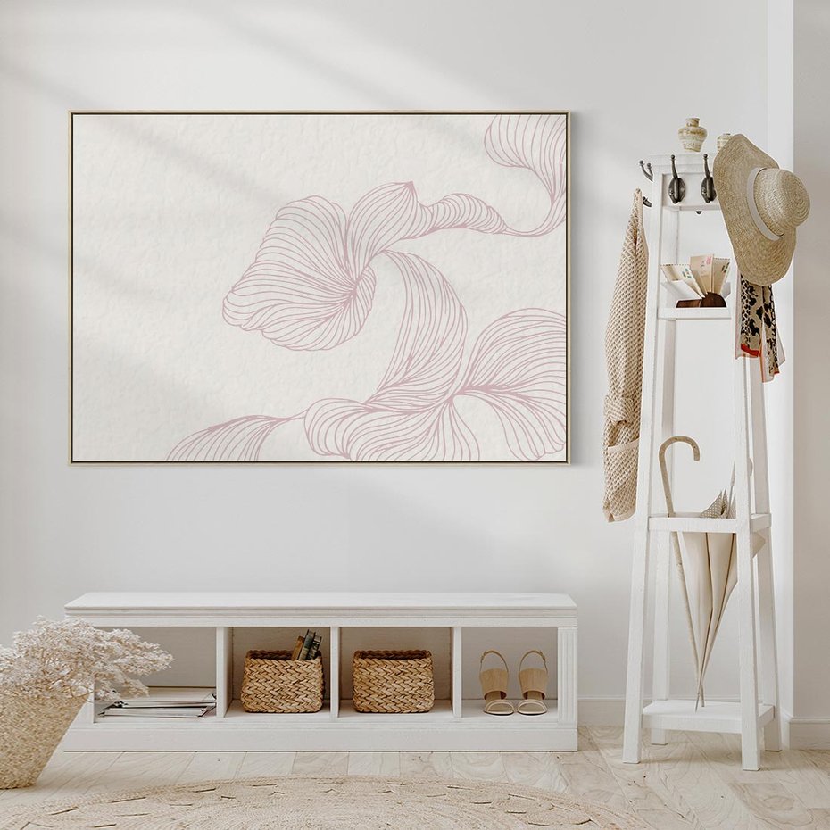 Obraz w ramie 70x50 - Szept marzeń i tajemnic - abstrakcyjne, roślinne ornamenty - rama drewno