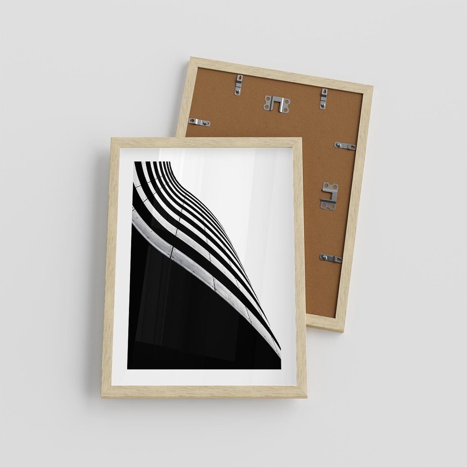 Plakat w ramie 30x40 - Architektoniczna Fala - architektura, falowany budynek - rama drewno