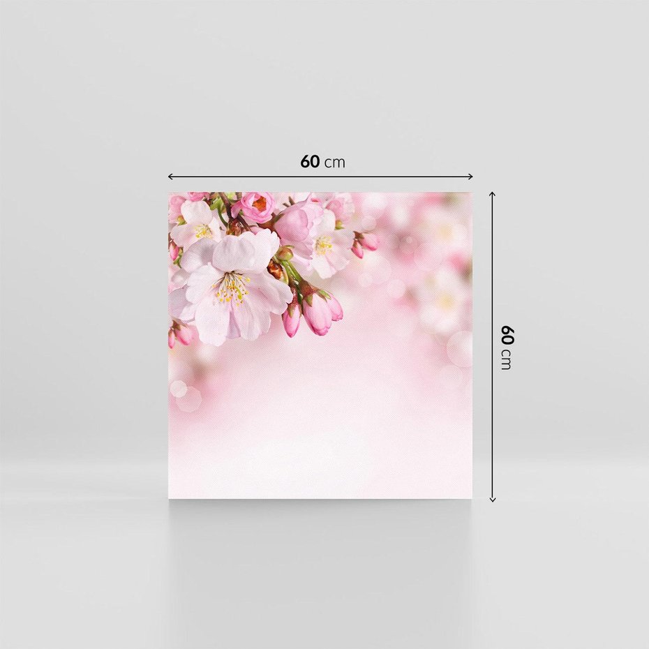 Obraz na płótnie 60x60 - Kwitnąca wiśnia: delikatność natury - kwitnąca, wiśnia