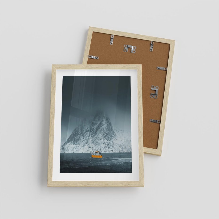 Plakat w ramie 30x40 - Skandynawski pejzaż - skadynawski, pejzaż - rama drewno