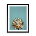 Plakat w ramie 50x70 - Piękno Natury - złote, liście - rama czarna