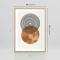 Plakat w ramie 50x70 - Taniec Okręgów - boho obraz, geometria - rama drewno