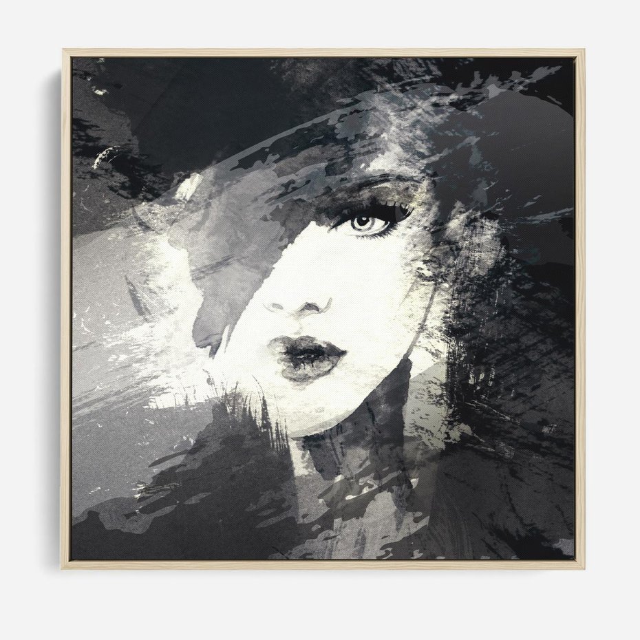 Obraz w ramie 50x50 - Abstrakcyjna wizja kobiety - abstrakcja, kobieta - rama drewno