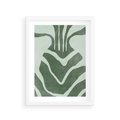 Plakat w ramie 30x40 - Zieleń Odpoczynku - zielony plakat, nieregularne splątane linie - rama biała