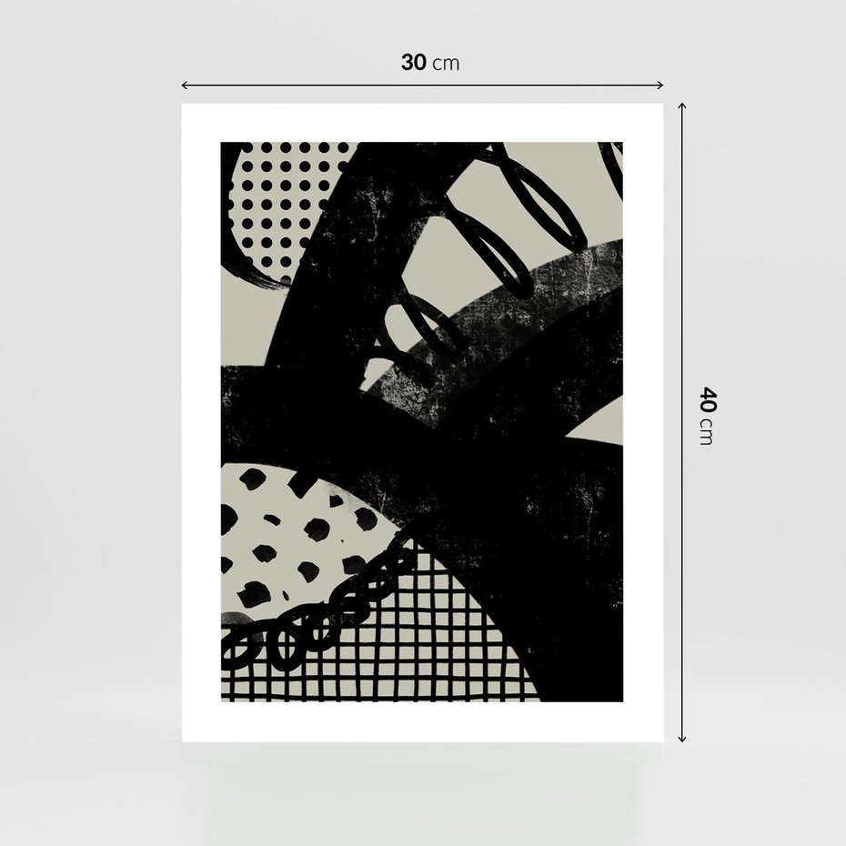 Plakat bez ramy 30x40 - Nieznanie Zaskoczenia - bstrakcyjna mroczna kompozycja, nieregularne