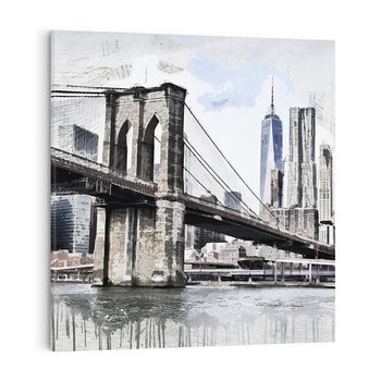 Obraz na płótnie 30x30 - Sztuka mostu w Nowym Jorku - sztuka, most