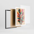 Plakat w ramie 50x70 - Symfonia Wzrokowych Impresji - abstrakcyjny kolorowy tęczowy obraz, inspiracje roślinne - rama czarna