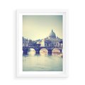 Plakat w ramie 50x70 - Urok włoskiego miasta - Włochy, miasto - rama biała