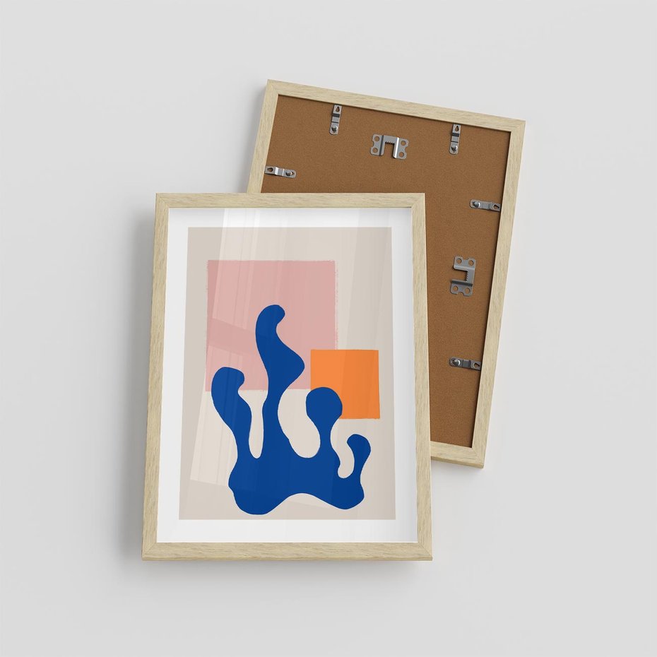 Plakat w ramie 30x40 - Bezgraniczna Galeria Plam - abstrakcja, nowoczesny plakat - rama drewno