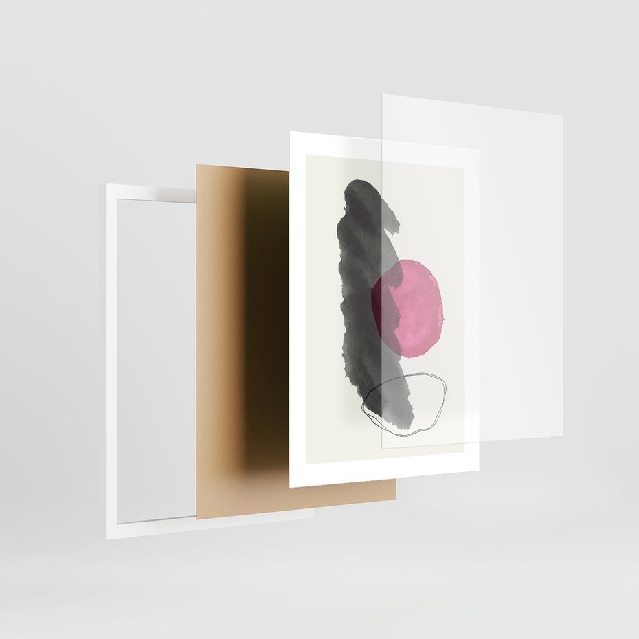 Plakat w ramie 30x40 - Bezczasowe Rytmy - abstrakcyjne nieregularne plamy, czarny - rama biała