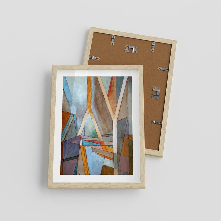 Plakat w ramie 30x40 - Geometria abstrakcji - abstrakcja, geometria - rama drewno