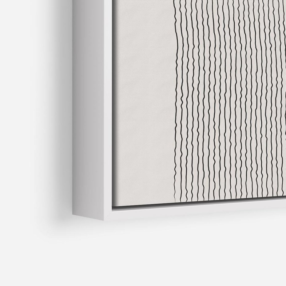 Obraz w ramie 50x50 - Wewnętrzne Widzenia - abstrakcyjna kompozycja, półkole - rama biała