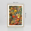 Plakat w ramie 50x70 - Księga Surrealnych Wyobrażeń - abstrakcyjny obraz owoców, jak picasso - rama drewno