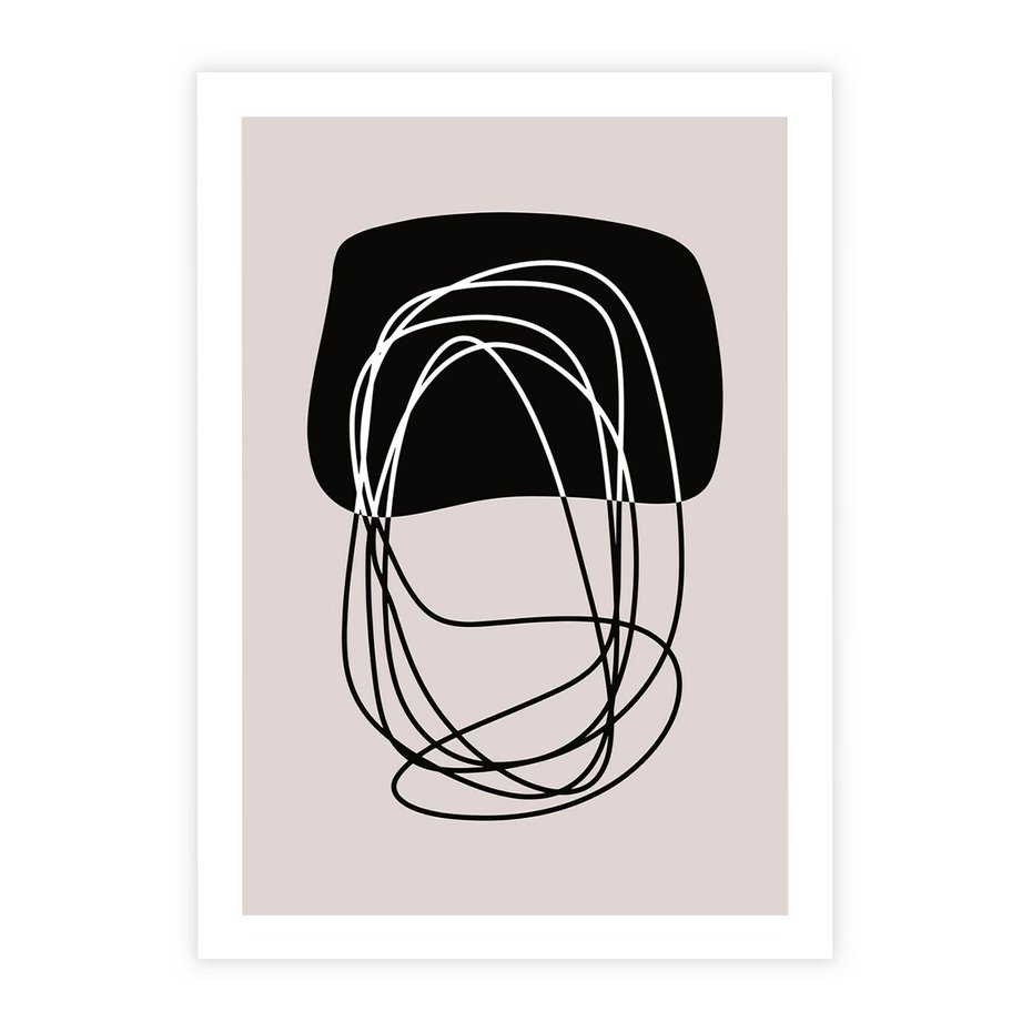 Plakat bez ramy 21x30 - Strukturalne Kontrasty - abstrakcyjne szkicowane linie, minimalizm