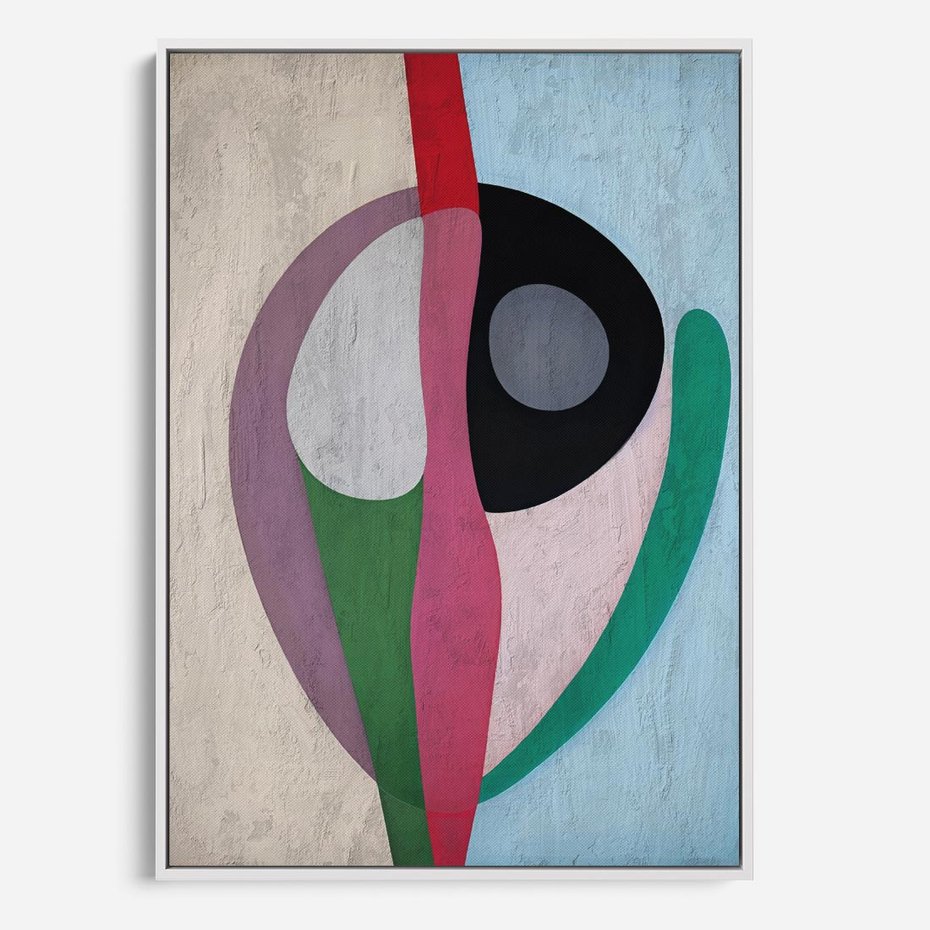 Obraz w ramie 70x100 - Wibracje Kolorów Marzeń - abstrakcyjne dziwne kształty, olejny obraz - rama biała