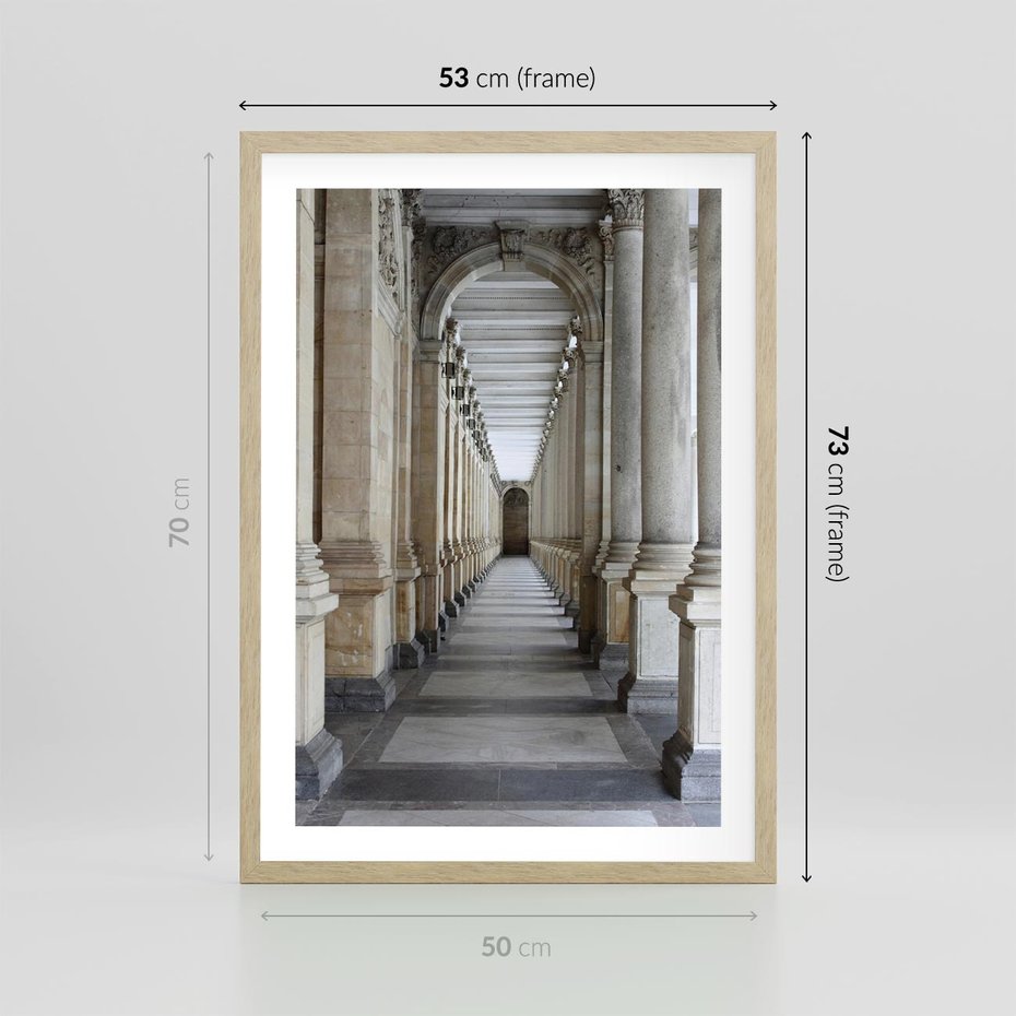 Plakat w ramie 50x70 - Uroki Kolumn - kolumny, architektura - rama drewno