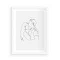 Plakat w ramie 50x70 - Wewnętrzne Emocje - para zakochanych, kobieta i mężczyzna - rama biała