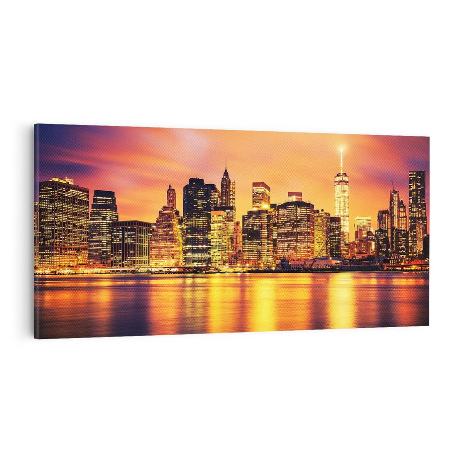 Obraz na płótnie 100x50 - Zachód słońca w Nowym Jorku - Nowy Jork, zachód