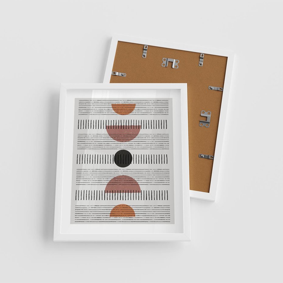 Plakat w ramie 40x50 - Plakat w Stylu Abstrakcji - geometryczna grafika, plakat - rama biała