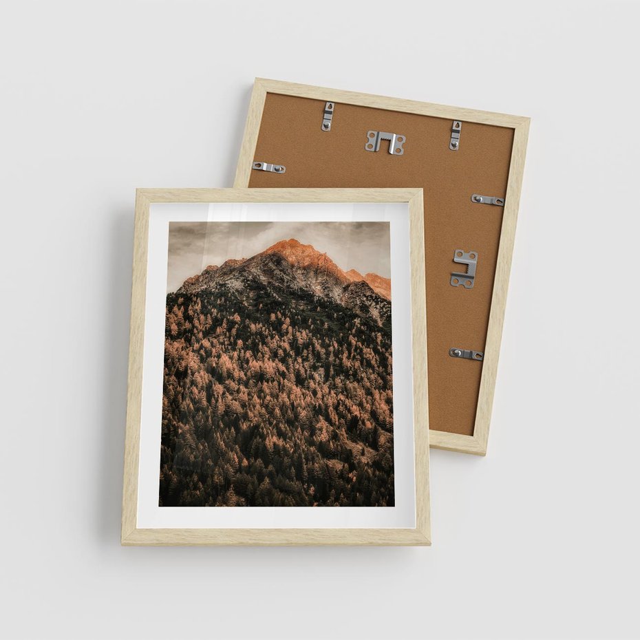 Plakat w ramie 40x50 - Jesienna Godzina w Górach - góry, las w górach - rama drewno